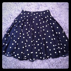 Maison Jules Navy Blue Polka Dot Skirt